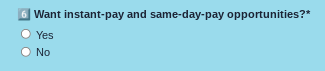 Instant-pay option selected in the email signup form